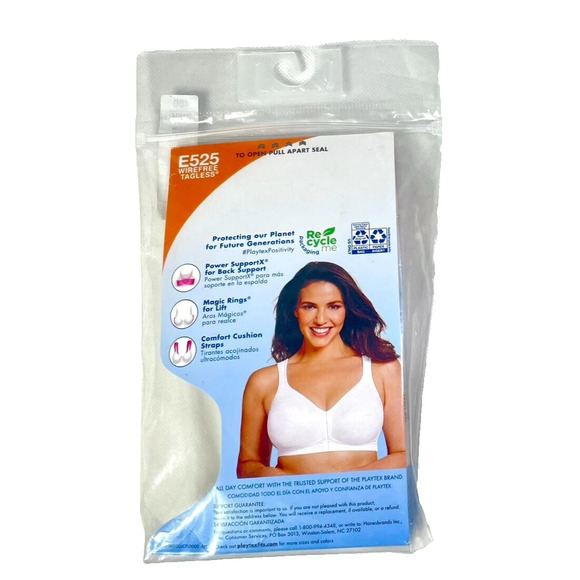 Playtex 18 Hour Wirefree Front Close Bra Posture Boost Smoothing 40D NUDE E525 - Picture 8 of 9